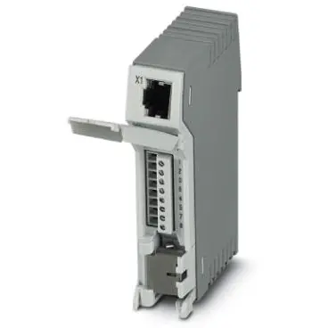 Patch panel, RJ45 socket, (W x H x D) 23.8 x 101.3 x 86 mm, gray, 2703021 - 1