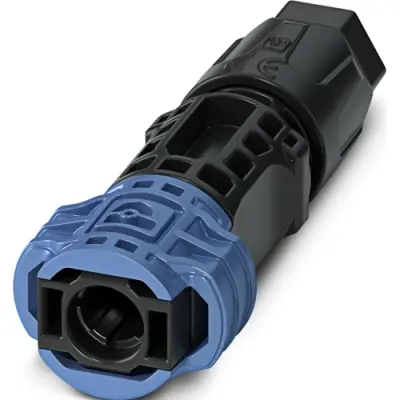Connector, blue/black, 1500 VDC, 38 A, 6.0-16 mm², cable Ø 5.5 to 10 mm, 1633242 - 1