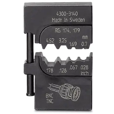 Crimping die, CRIMPFOX for coaxial connectors, 1.69-6.48 mm², 1212088 - 1