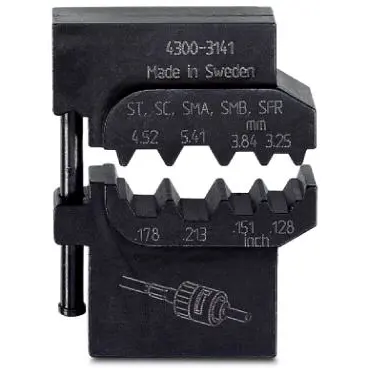 Crimping die, CRIMPFOX for fiber optic connectors, 3.25-5.41 mm², 1212086 - 1