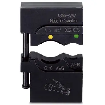 Crimping die, CRIMPFOX for shrink connector, 0.32-6.0 mm², AWG 22-10, 1212282 - 1
