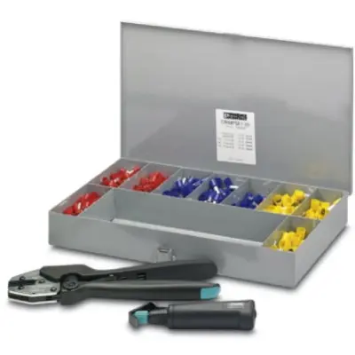 Wire end ferrules kit, with 1x crimping pliers and 1x wire stripper, 602 pieces, 1202580 - 1