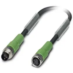 Sensor actuator cable, M8-cable plug, straight to M8-cable socket, straight, 3 pole, 5 m, PUR, black, 4 A, 1693319