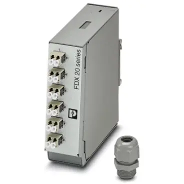 FO splice box, 6 x LC duplex, (W x H x D) 40 x 130 x 115 mm, gray, 1019713 - 1