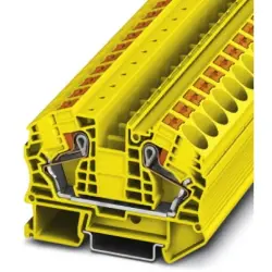 Through terminal block, push-in connection, 0.5-25 mm², 2 pole, 76 A, 8 kV, yellow, 1030164