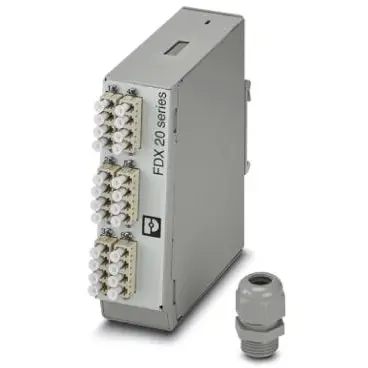 FO splice box, 12 x LC duplex, (W x H x D) 40 x 130 x 115 mm, gray, 1019709 - 1