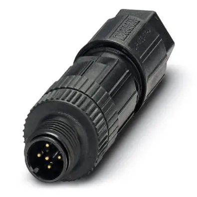 Plug, M12, 5 pole, push-in, screw locking, straight, 1424686 - 1