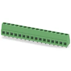 PCB terminal, 16 pole, pitch 5.08 mm, AWG 26-14, 17.5 A, screw connection, green, 1701303