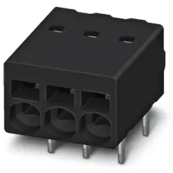 PCB terminal, 2 pole, pitch 2.5 mm, AWG 26-20, 6 A, spring-clamp connection, black, 1770885
