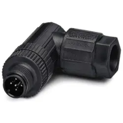 Plug, M12, 5 pole, push-in, screw locking, angled, 1424688