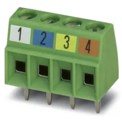 PCB terminal, 4 pole, pitch 3.5 mm, AWG 30-16, 13.5 A, screw connection, green, 1050488