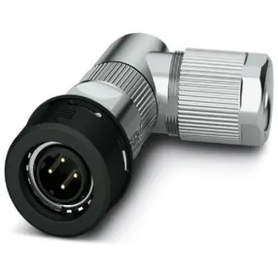 Plug, M12, 4 pole, crimp connection, push pull, angled, 1021831 - 1