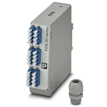 FO splice box, 12 x LC duplex, (W x H x D) 40 x 130 x 115 mm, gray, 1019707 - 1