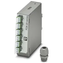 FO splice box, 6 x E2000 Duplex, (W x H x D) 40 x 130 x 115 mm, gray, 1019680