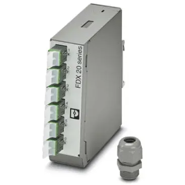 FO splice box, 6 x E2000 Duplex, (W x H x D) 40 x 130 x 115 mm, gray, 1019680 - 1