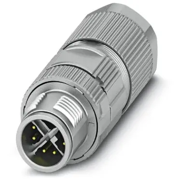 Plug, M12, 8 pole, crimp connection, screw locking, straight, 1422844 - 1