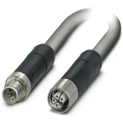 Sensor actuator cable, M12-cable plug, straight to M12-cable socket, straight, 5 pole, 1.5 m, PUR, gray, 12 A, 1425019