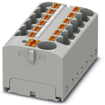 Distribution block, push-in connection, 0.2-6.0 mm², 13 pole, 32 A, 6 kV, gray, 3273878 - 1
