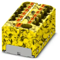 Distribution block, push-in connection, 0.2-6.0 mm², 13 pole, 32 A, 6 kV, yellow/black, 3273898