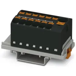 Distribution block, push-in connection, 0.2-6.0 mm², 13 pole, 32 A, 6 kV, black, 3273628