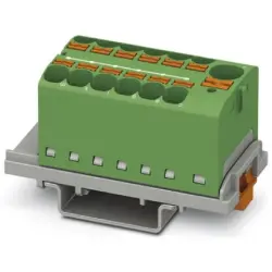 Distribution block, push-in connection, 0.2-6.0 mm², 13 pole, 32 A, 6 kV, green, 3273622