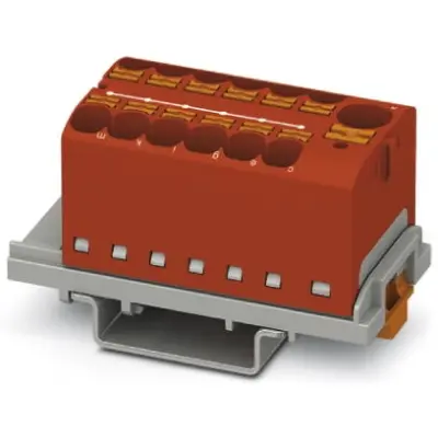 Distribution block, push-in connection, 0.2-6.0 mm², 13 pole, 32 A, 6 kV, red, 3273618 - 1