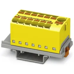 Distribution block, push-in connection, 0.2-6.0 mm², 13 pole, 32 A, 6 kV, yellow, 3273620