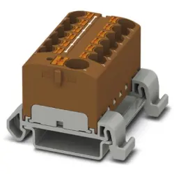Distribution block, push-in connection, 0.2-6.0 mm², 13 pole, 32 A, 6 kV, brown, 3273756