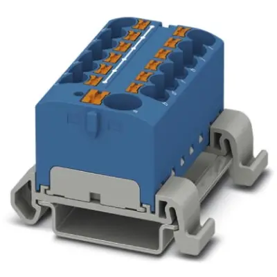 Distribution block, push-in connection, 0.2-6.0 mm², 13 pole, 32 A, 6 kV, blue, 3273748 - 1