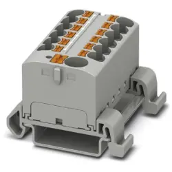 Distribution block, push-in connection, 0.2-6.0 mm², 13 pole, 32 A, 6 kV, gray, 3273746