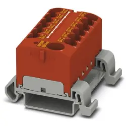 Distribution block, push-in connection, 0.2-6.0 mm², 13 pole, 32 A, 6 kV, red, 3273750