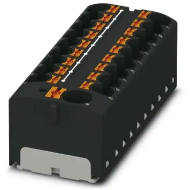 Distribution block, push-in connection, 0.2-6.0 mm², 19 pole, 32 A, 6 kV, black, 3273914 - 1