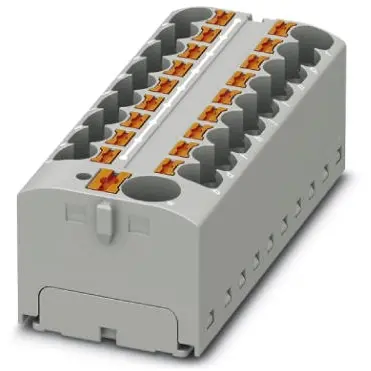 Distribution block, push-in connection, 0.2-6.0 mm², 19 pole, 32 A, 6 kV, gray, 3273900 - 1