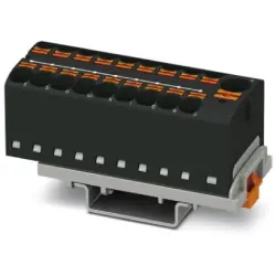 Distribution block, push-in connection, 0.2-6.0 mm², 19 pole, 32 A, 6 kV, black, 3273650