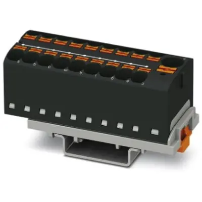 Distribution block, push-in connection, 0.2-6.0 mm², 19 pole, 32 A, 6 kV, black, 3273650 - 1