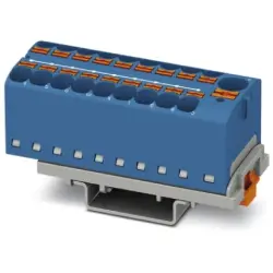 Distribution block, push-in connection, 0.2-6.0 mm², 19 pole, 32 A, 6 kV, blue, 3273638