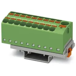 Distribution block, push-in connection, 0.2-6.0 mm², 19 pole, 32 A, 6 kV, green, 3273644