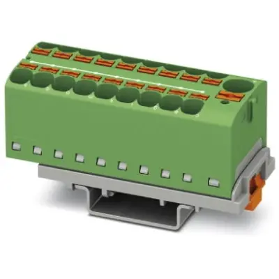 Distribution block, push-in connection, 0.2-6.0 mm², 19 pole, 32 A, 6 kV, green, 3273644 - 1