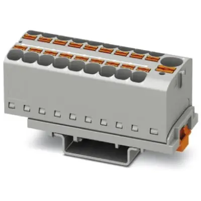 Distribution block, push-in connection, 0.2-6.0 mm², 19 pole, 32 A, 6 kV, gray, 3273636 - 1