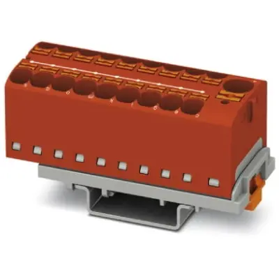 Distribution block, push-in connection, 0.2-6.0 mm², 19 pole, 32 A, 6 kV, red, 3273640 - 1