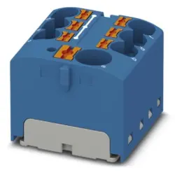 Distribution block, push-in connection, 0.2-6.0 mm², 7 pole, 32 A, 6 kV, blue, 3273858