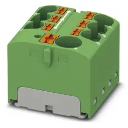 Distribution block, push-in connection, 0.2-6.0 mm², 7 pole, 32 A, 6 kV, green, 3273864