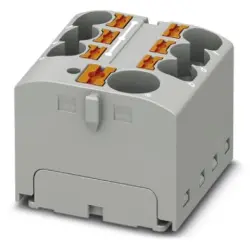 Distribution block, push-in connection, 0.2-6.0 mm², 7 pole, 32 A, 6 kV, gray, 3273856