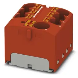 Distribution block, push-in connection, 0.2-6.0 mm², 7 pole, 32 A, 6 kV, red, 3273860