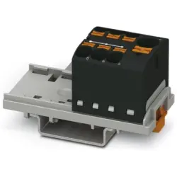 Distribution block, push-in connection, 0.2-6.0 mm², 7 pole, 32 A, 6 kV, black, 3273606