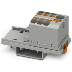 Distribution block, push-in connection, 0.2-6.0 mm², 7 pole, 32 A, 6 kV, gray, 3273592