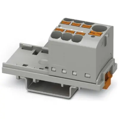 Distribution block, push-in connection, 0.2-6.0 mm², 7 pole, 32 A, 6 kV, gray, 3273592 - 1