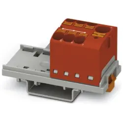 Distribution block, push-in connection, 0.2-6.0 mm², 7 pole, 32 A, 6 kV, red, 3273596
