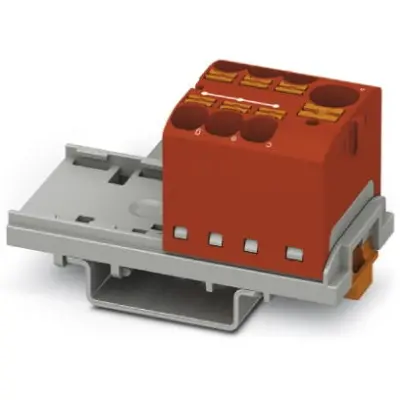 Distribution block, push-in connection, 0.2-6.0 mm², 7 pole, 32 A, 6 kV, red, 3273596 - 1