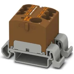 Distribution block, push-in connection, 0.2-6.0 mm², 7 pole, 32 A, 6 kV, brown, 3273734